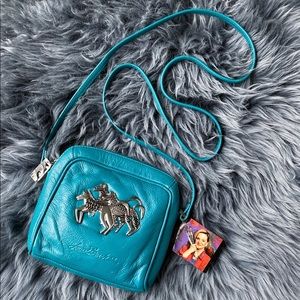 SOLD/  Laurel Burch • teal horse crossbody bag